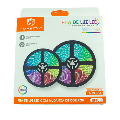 Fita de Luz LED com mudança de cor RGB – H’MASTON- HFT05